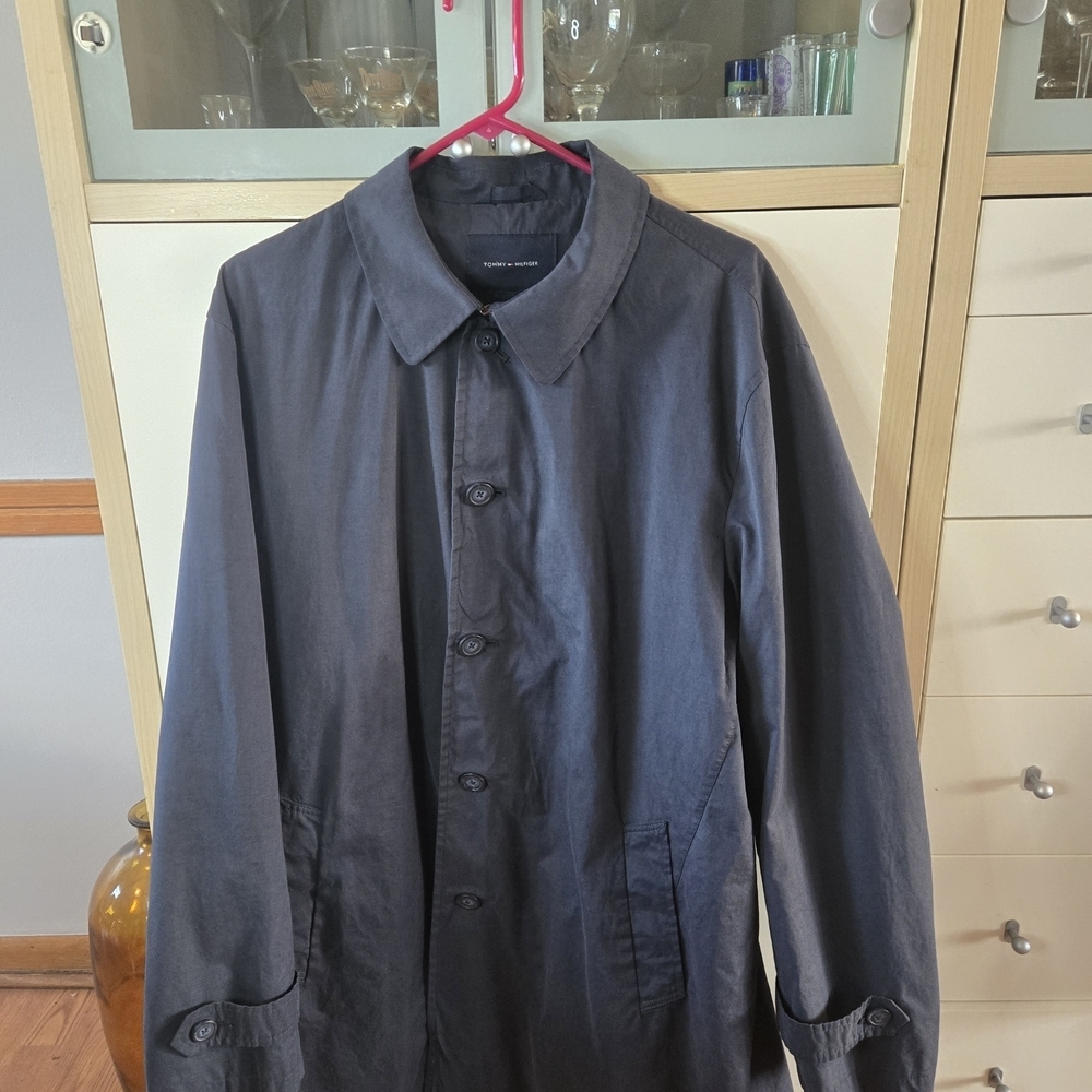Tommy Hilfiger Men's Navy Single-Breasted Trench Coat
